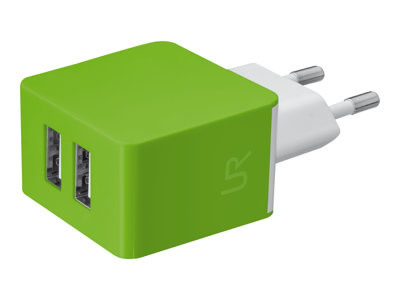 Trus Dual Smartphone Wall Charger  Lime